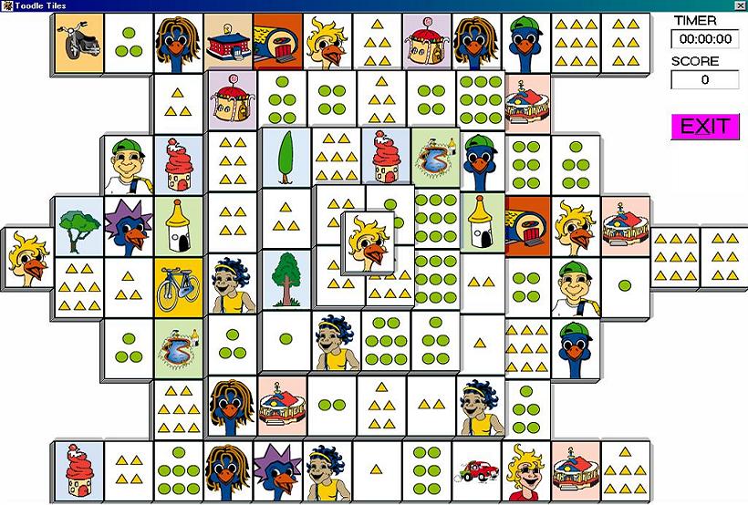 Screenshot of Toodle Tiles, showing the playing field.